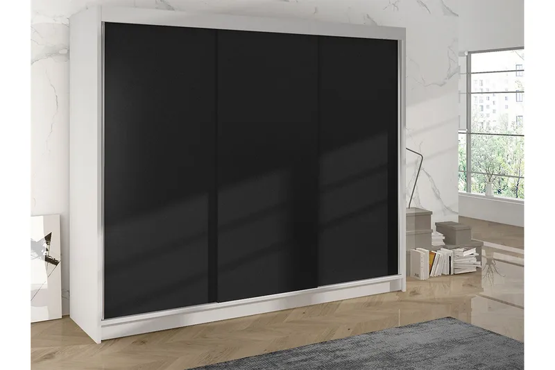 Cyria Vaatekaappi 200x215 cm Musta/Valkoinen - Musta/Valkoinen - Säilytys - Vaatesäilytys - Vaatekaappi