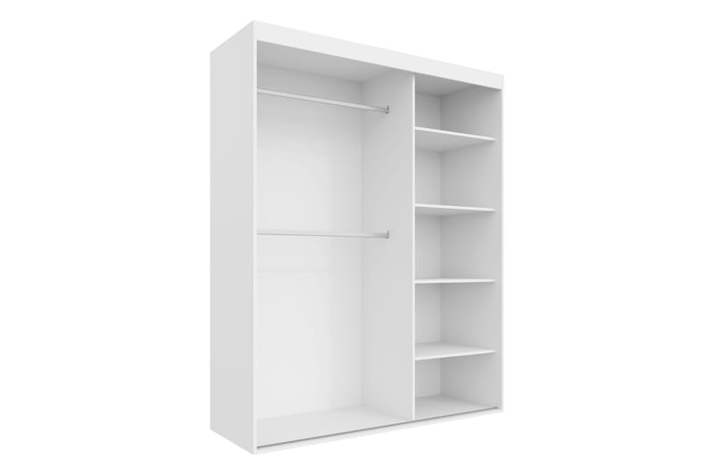 Duets Vaatekaappi Peilillä 160x205 cm - Musta - Säilytys - Vaatesäilytys - Vaatekaappi