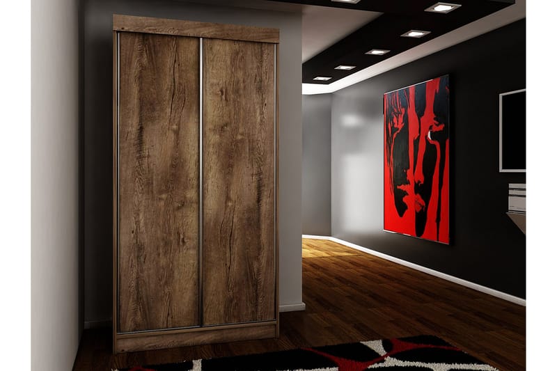 Dunkra Vaatekaappi 100x200 cm - Ruskea - Säilytys - Vaatesäilytys - Vaatekaappi