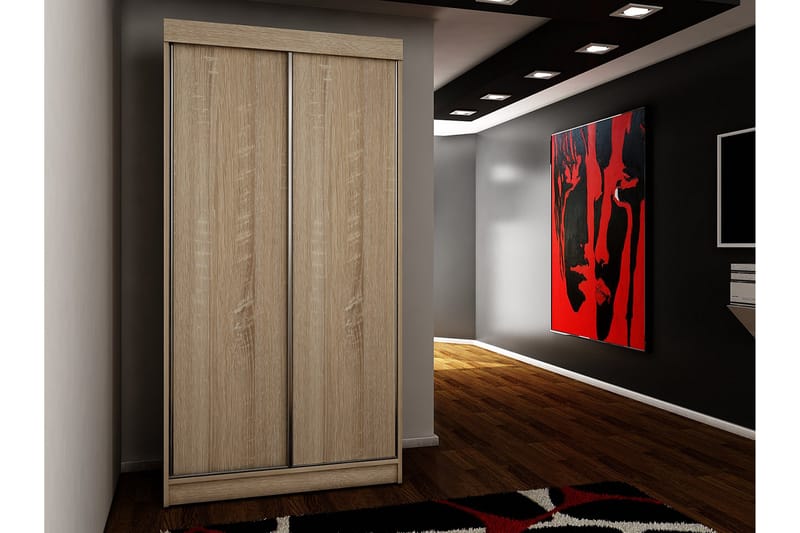 Dunkra Vaatekaappi 100x200 cm - Ruskea - Säilytys - Vaatesäilytys - Vaatekaappi