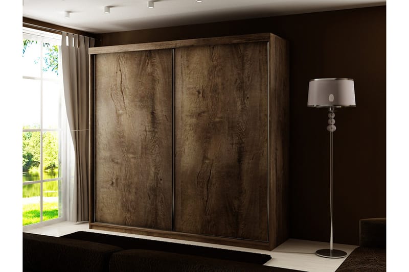 Dunkra Vaatekaappi 200x200 cm - Ruskea - Säilytys - Vaatesäilytys - Vaatekaappi