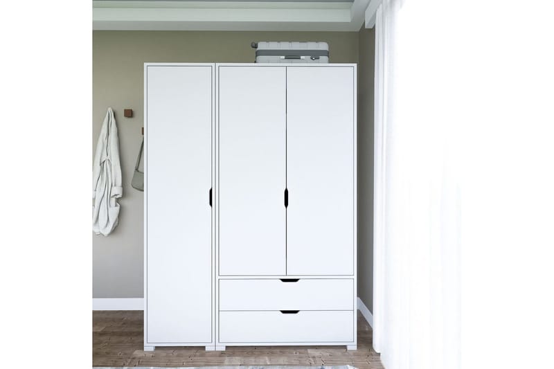 Durusu Vaatekaappi 130x183 cm, Valkoinen