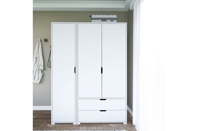 Durusu Vaatekaappi 130x183 cm, Valkoinen