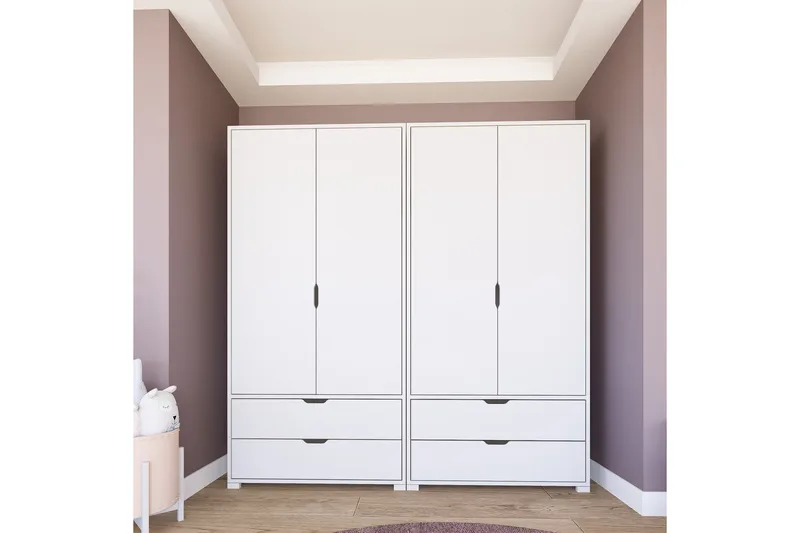 Durusu Vaatekaappi 180x183 cm, Matta valkoinen