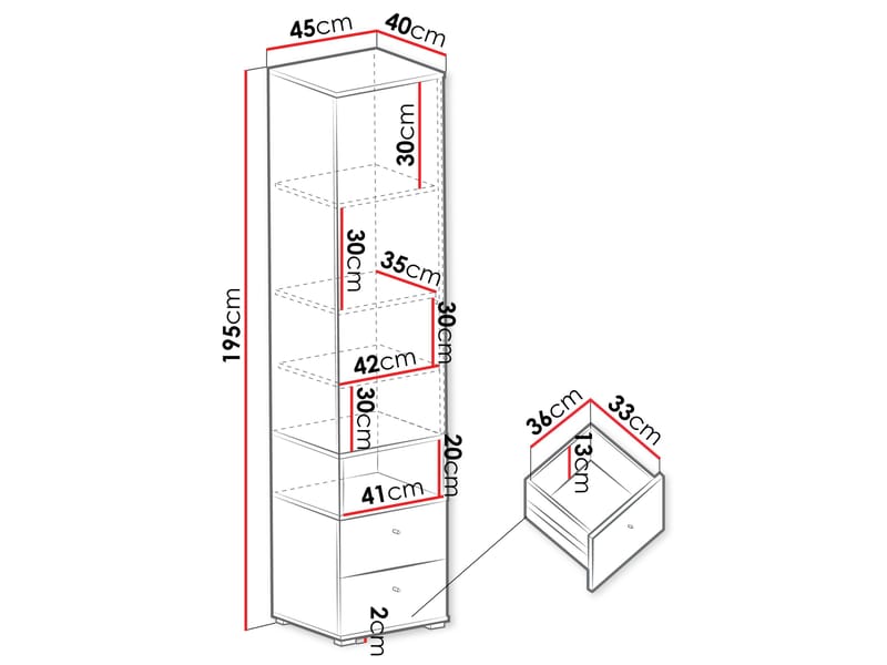 Edson Vaatekaappi 45 cm - Säilytys - Vaatesäilytys - Vaatekaappi