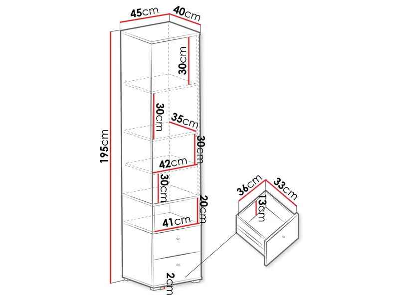 Edson Vaatekaappi 45 cm - Säilytys - Vaatesäilytys - Vaatekaappi