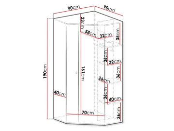 Elvaren Vaatekaappi 90 cm - Säilytys - Vaatesäilytys - Vaatekaappi - Kulmavaatekaappi