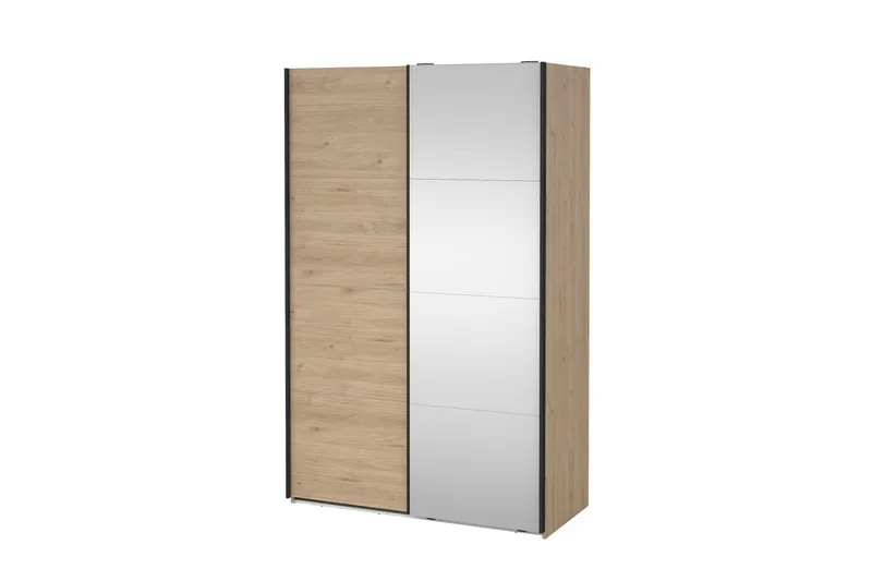 Elvos Vaatekaappi Peilillä 139x220 cm - Luonnonväri - Säilytys - Vaatesäilytys - Vaatekaappi