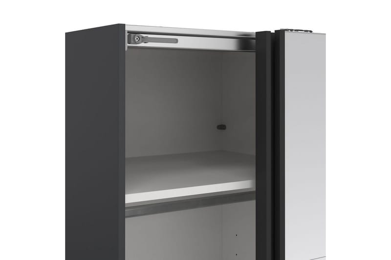 Elvos Vaatekaappi Peilillä 139x220 cm - Musta - Säilytys - Vaatesäilytys - Vaatekaappi