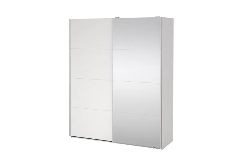 Elvos Vaatekaappi Peilillä 179x220 cm, Valkoinen