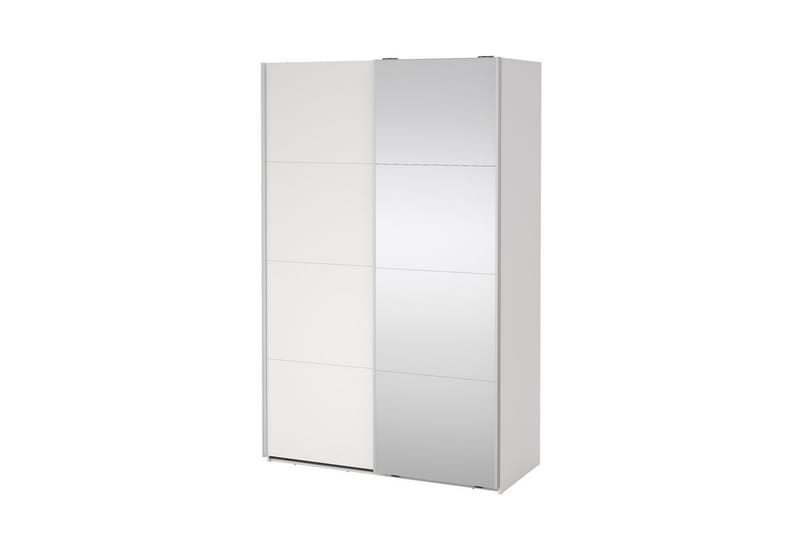 Elvos Vaatekaappi Peilillä 139x220 cm - Valkoinen - Säilytys - Vaatesäilytys - Vaatekaappi
