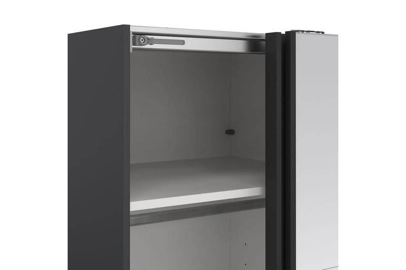 Elvos Vaatekaappi Peilillä 139x220 cm - Musta - Säilytys - Vaatesäilytys - Vaatekaappi