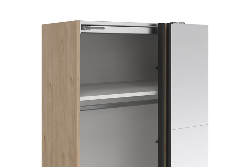 Elvos Vaatekaappi Peilillä 179x220 cm - Luonnonväri - Säilytys - Vaatesäilytys - Vaatekaappi