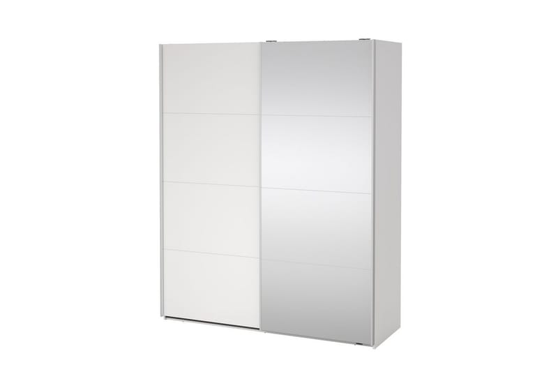Elvos Vaatekaappi Peilillä 179x220 cm - Valkoinen - Säilytys - Vaatesäilytys - Vaatekaappi