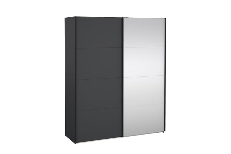 Elvos Vaatekaappi Peilillä 179x220 cm - Musta - Säilytys - Vaatesäilytys - Vaatekaappi