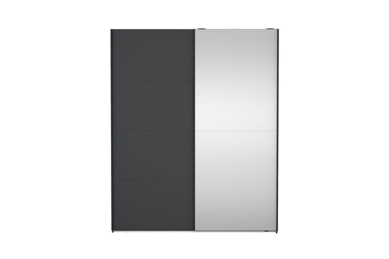 Elvos Vaatekaappi Peilillä 179x220 cm - Musta - Säilytys - Vaatesäilytys - Vaatekaappi