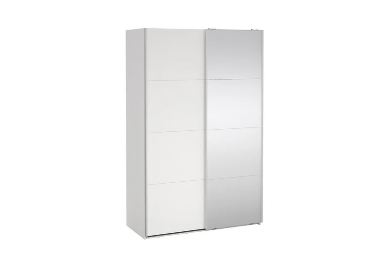 Elvos Vaatekaappi Peilillä 139x220 cm - Valkoinen - Säilytys - Vaatesäilytys - Vaatekaappi