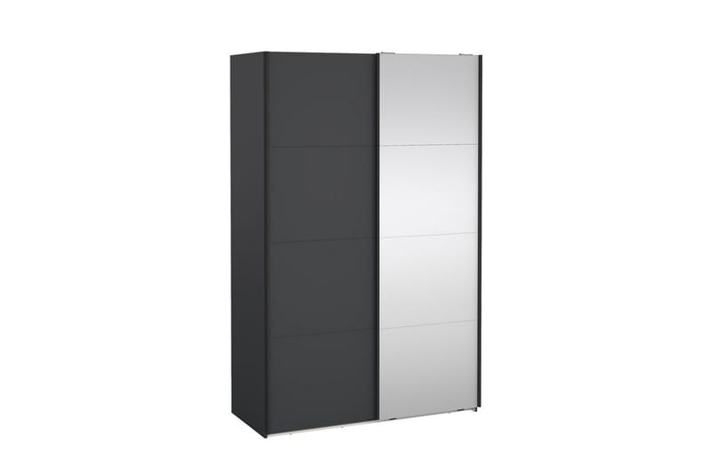 Elvos Vaatekaappi Peilillä 139x220 cm - Musta - Säilytys - Vaatesäilytys - Vaatekaappi