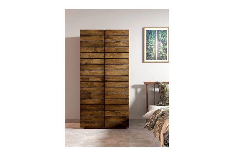 Elvric Vaatekaappi 90x187 cm - Ruskea - Säilytys - Vaatesäilytys - Vaatekaappi