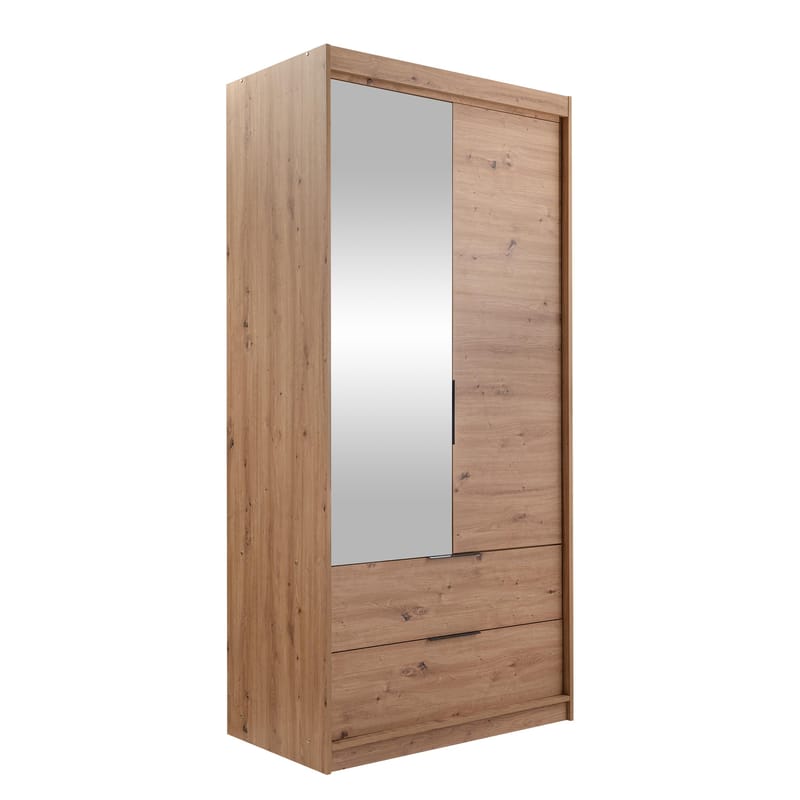 Elvyn Vaatekaappi peilillä 103x213 cm, Ruskea