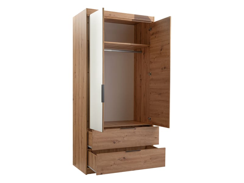 Elvyn Vaatekaappi peilillä 103x213 cm - Ruskea - Säilytys - Vaatesäilytys - Vaatekaappi