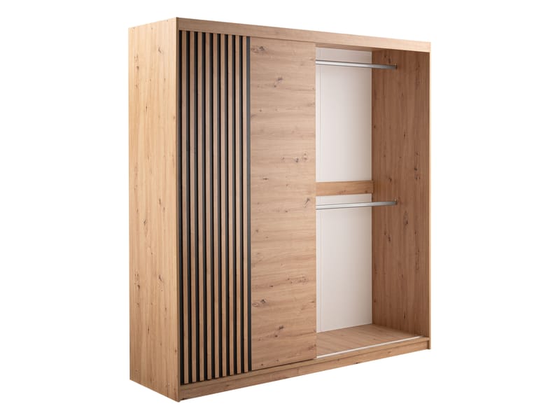 Elvyn Vaatekaappi peilillä 203x213 cm - Ruskea - Säilytys - Vaatesäilytys - Vaatekaappi