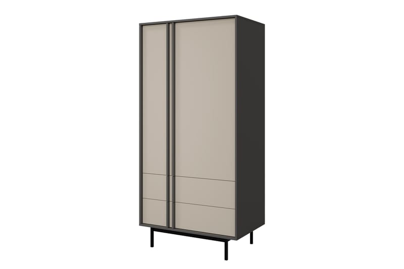 Farshian Vaatekaappi 93x195 cm - Harmaa/Beige - Säilytys - Vaatesäilytys - Vaatekaappi