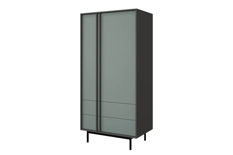 Farshian Vaatekaappi 93x195 cm - Harmaa/Vihreä - Säilytys - Vaatesäilytys - Vaatekaappi