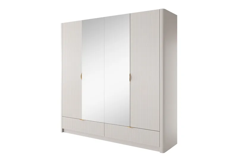 Forba Vaatekaappi Peilillä 213x209 cm, Valkoinen