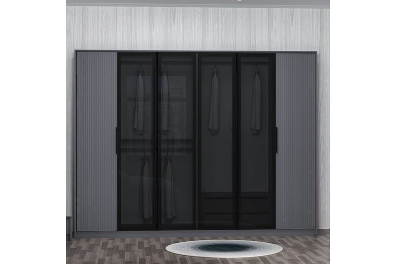 Fruitland Vaatekaappi 274x210 cm - Antrasiitti - Säilytys - Vaatesäilytys - Vaatekaappi