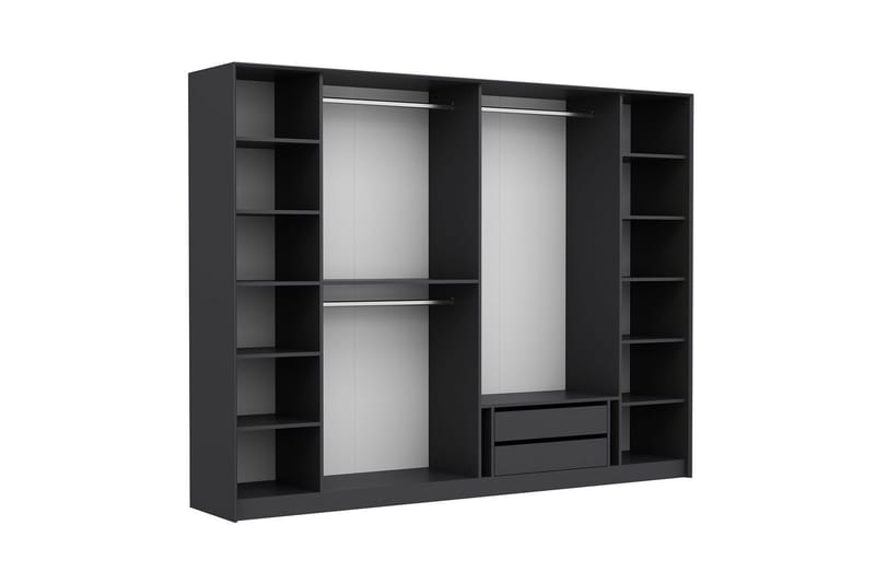 Fruitland Vaatekaappi 274x210 cm - Antrasiitti - Säilytys - Vaatesäilytys - Vaatekaappi