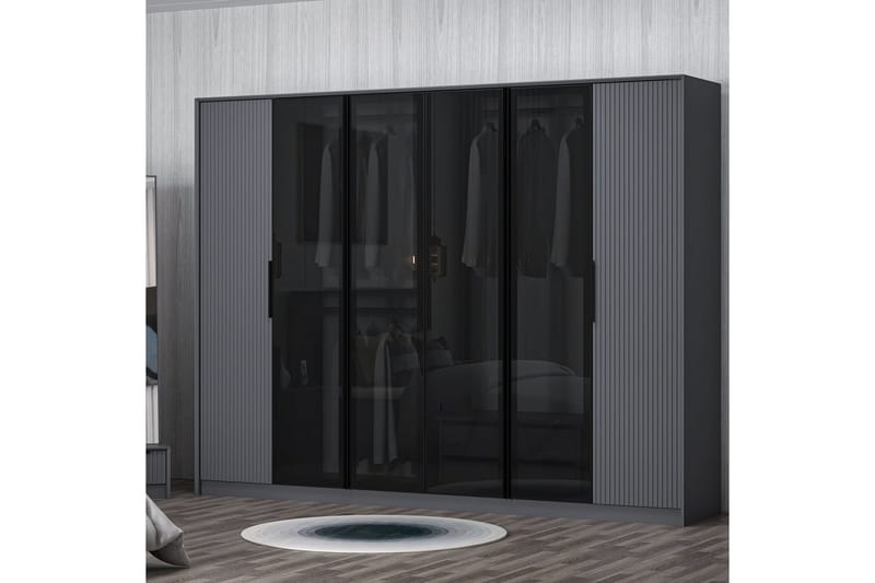 Fruitland Vaatekaappi 274x210 cm - Antrasiitti - Säilytys - Vaatesäilytys - Vaatekaappi