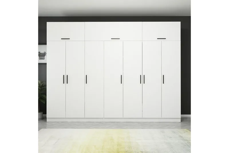 Fruitland Vaatekaappi 315x235 cm - Valkoinen - Säilytys - Vaatesäilytys - Vaatekaappi