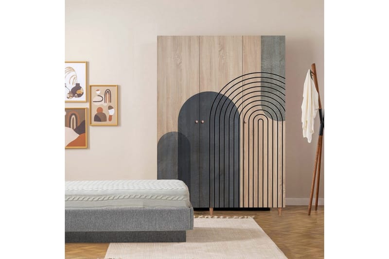 Gladfield Vaatekaappi 135x192 cm - Luonnollinen - Säilytys - Vaatesäilytys - Vaatekaappi