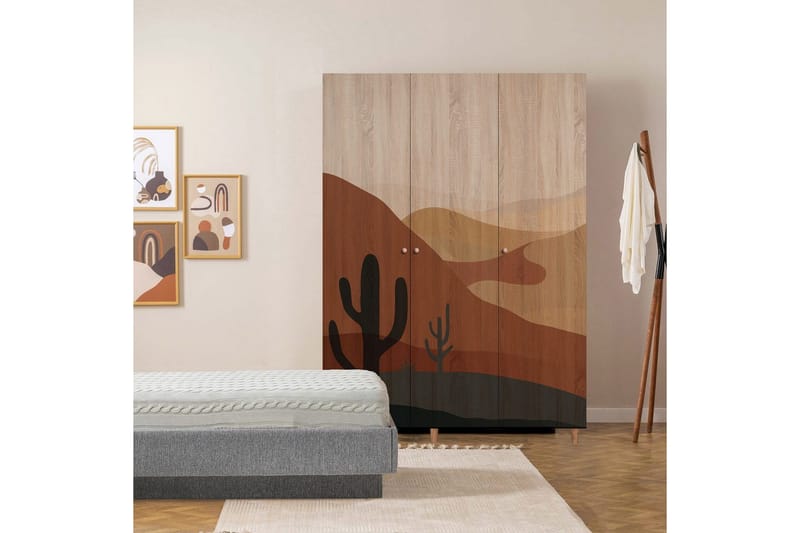 Gladfield Vaatekaappi 135x192 cm - Luonnollinen - Säilytys - Vaatesäilytys - Vaatekaappi