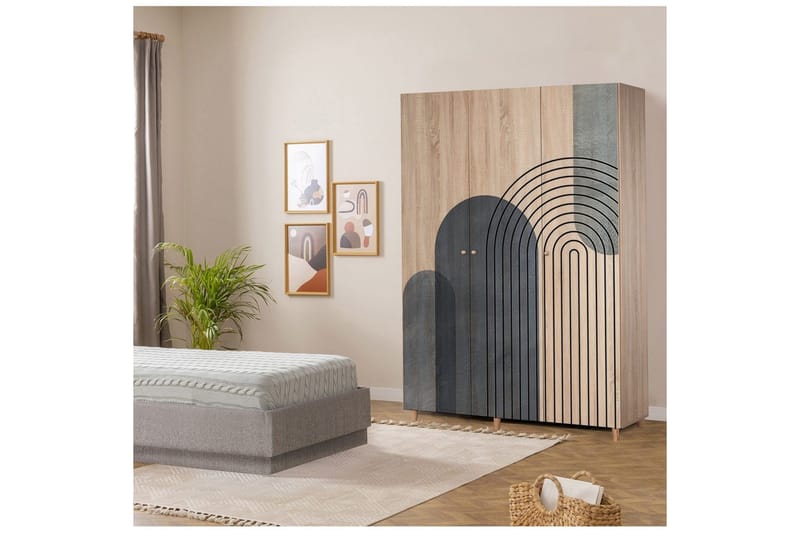 Gladfield Vaatekaappi 135x192 cm - Luonnollinen - Säilytys - Vaatesäilytys - Vaatekaappi