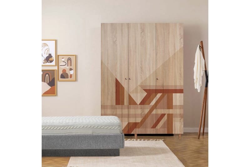 Gladfield Vaatekaappi 135x192 cm - Luonnollinen - Säilytys - Vaatesäilytys - Vaatekaappi