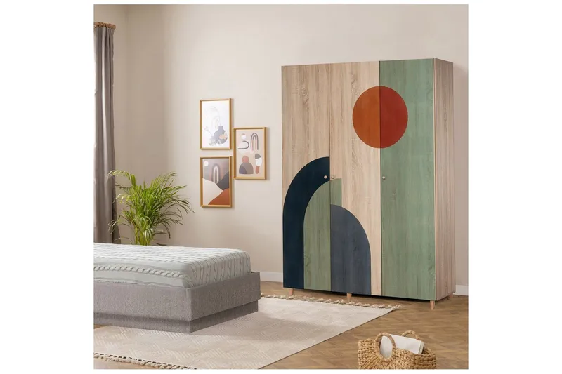 Gladfield Vaatekaappi 135x192 cm - Luonnollinen - Säilytys - Vaatesäilytys - Vaatekaappi