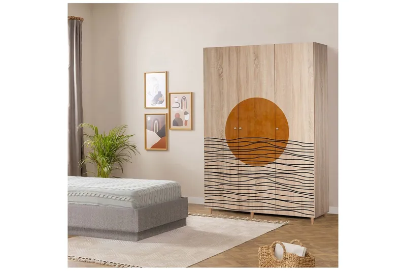 Gladfield Vaatekaappi 135x192 cm - Luonnollinen - Säilytys - Vaatesäilytys - Vaatekaappi