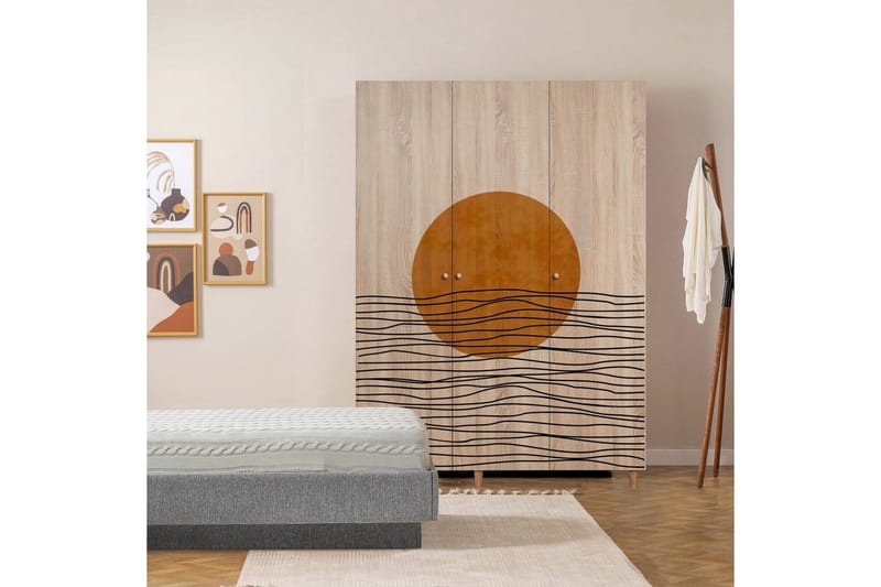 Gladfield Vaatekaappi 135x192 cm - Luonnollinen - Säilytys - Vaatesäilytys - Vaatekaappi