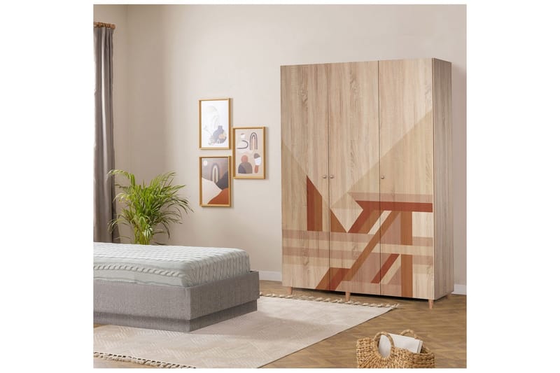 Gladfield Vaatekaappi 135x192 cm - Luonnollinen - Säilytys - Vaatesäilytys - Vaatekaappi