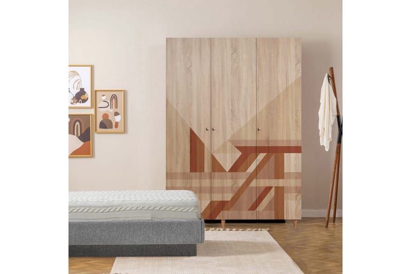 Gladfield Vaatekaappi 135x192 cm - Luonnollinen - Säilytys - Vaatesäilytys - Vaatekaappi