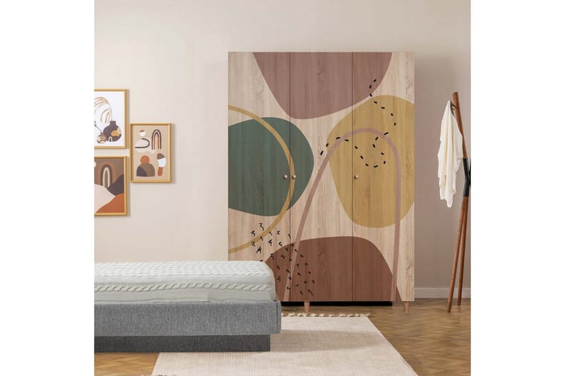 Gladfield Vaatekaappi 135x192 cm - Luonnollinen - Säilytys - Vaatesäilytys - Vaatekaappi