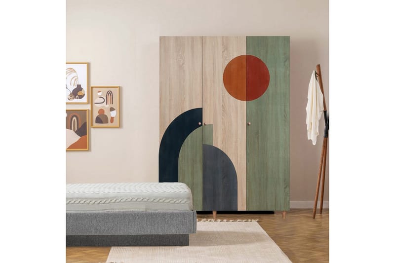 Gladfield Vaatekaappi 135x192 cm - Luonnollinen - Säilytys - Vaatesäilytys - Vaatekaappi