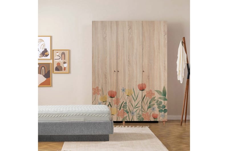 Gladfield Vaatekaappi 135x192 cm - Luonnollinen - Säilytys - Vaatesäilytys - Vaatekaappi