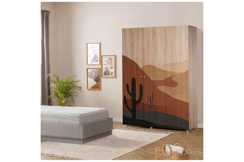 Gladfield Vaatekaappi 135x192 cm - Luonnollinen - Säilytys - Vaatesäilytys - Vaatekaappi