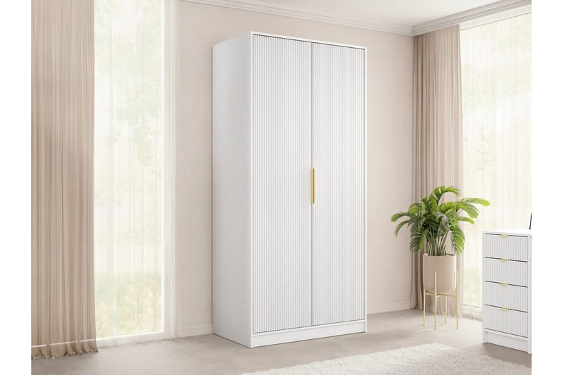 Gudelia Vaatekaappi 102x216 cm - Harmaa - Säilytys - Vaatesäilytys - Vaatekaappi