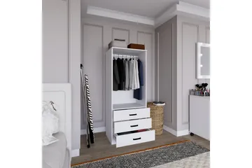 Haaken Vaatekaappi 60x174,8 cm - Matta valkoinen - Säilytys - Vaatesäilytys - Vaatekaappi