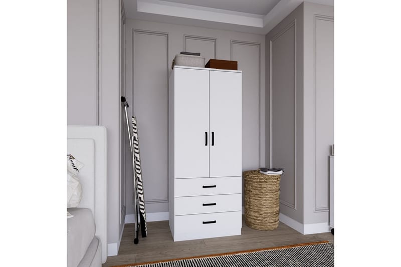Haaken Vaatekaappi 60x174,8 cm - Matta valkoinen - Säilytys - Vaatesäilytys - Vaatekaappi
