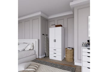 Haaken Vaatekaappi 60x174,8 cm - Matta valkoinen - Säilytys - Vaatesäilytys - Vaatekaappi